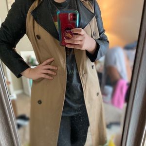 ZARA LEATHER TRENCH COAT